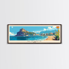 Carregar imagem no visualizador da galeria, Alicante Spain Travel Print Wall Art, Panoramic City Art, Travel Art, Wall Decor, Vacation Gift, Framed Canvas Print Or Metal Art