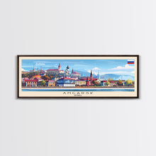 Load image into Gallery viewer, Angarsk Russia Panoramic Travel Poster, Framed Canvas Print or Metal Wall Art, Travel Art, Home Decor, Panoramic Painting, Midcentury Art