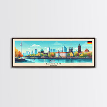 Load image into Gallery viewer, Berlin Germany Travel Print Wall Art, Panoramic City Art, Travel Art, Wall Decor, Vacation Gift, Framed Canvas Print Or Metal Art