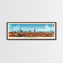 Carregar imagem no visualizador da galeria, Bologna Italy Wall Art, Panoramic Travel Poster, Panoramic Framed Canvas Print, City Wall Art, Wall Hanging Home Decor, Travel Art