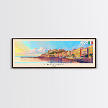 Carregar imagem no visualizador da galeria, Cagliari Italy Wall Art, Panoramic Travel Poster, Panoramic Framed Canvas Print, City Wall Art, Wall Hanging Home Decor, Travel Art