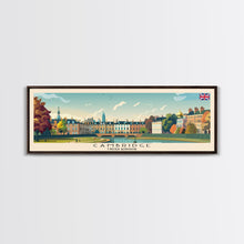Carregar imagem no visualizador da galeria, Cambridge United Kingdom Travel Print Wall Art, Panoramic City Art, Travel Art, Wall Decor, Vacation Gift, Framed Canvas Print Or Metal Art