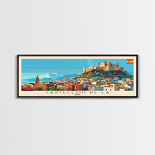 Cargar imagen en el visor de la galería, Castellon de la Plana Spain Wall Art, Panoramic Travel Poster, Panoramic Framed Canvas Print, City Wall Art, Wall Hanging Home Decor, Travel Art