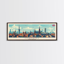Load image into Gallery viewer, Coventry United Kingdom Wall Art, Panoramic Travel Poster, Panoramic Framed Canvas Print, City Wall Art, Wall Hanging Home Decor, Travel Art