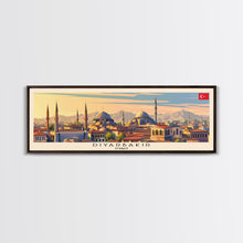 Load image into Gallery viewer, Diyarbakr Turkey Panoramic Travel Poster, Framed Canvas Print or Metal Wall Art, Travel Art, Home Decor, Panoramic Painting, Midcentury Art