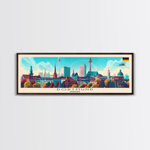 Load image into Gallery viewer, Dortmund Germany Wall Art, Panoramic Travel Poster, Panoramic Framed Canvas Print, City Wall Art, Wall Hanging Home Decor, Travel Art