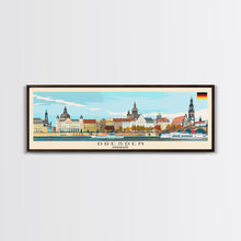 Load image into Gallery viewer, Dresde Germany Travel Art, City Art, Framed Canvas Print or Metal Wall Art, Europe Travel Poster, Panoramic Wall Art, Extra Wide Wall Art