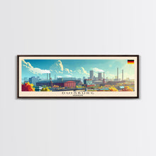 Load image into Gallery viewer, Duisburg Germany Wall Art, Panoramic Travel Poster, Panoramic Framed Canvas Print, City Wall Art, Wall Hanging Home Decor, Travel Art