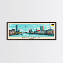 Load image into Gallery viewer, Dusseldorf Germany Travel Art, City Art, Framed Canvas Print or Metal Wall Art, Europe Travel Poster, Panoramic Wall Art, Extra Wide Wall Art