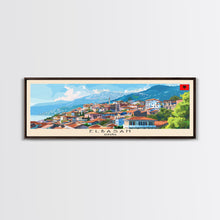 Load image into Gallery viewer, Elbasan Albania Travel Print Wall Art, Panoramic City Art, Travel Art, Wall Decor, Vacation Gift, Framed Canvas Print Or Metal Art