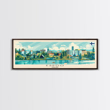 Load image into Gallery viewer, Espoo Finland Wall Art, Panoramic Travel Poster, Panoramic Framed Canvas Print, City Wall Art, Wall Hanging Home Decor, Travel Art