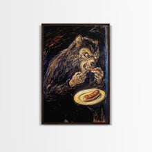 Carregar imagem no visualizador da galeria, Abstract Halloween Art of a Werewolf Howling at the Moon, Capturing the Spirit of the Spooky Season in Bold, Colorful Strokes