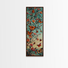 Carregar imagem no visualizador da galeria, Framed Canvas Monarch Butterfly Painting, Vertical Framed Wall Art, Natured Art Print for Living Room, Housewarming Gift, Butterfly Art