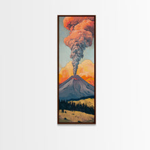 Load image into Gallery viewer, Colorful Volcano Eruption Printed on Framed Canvas, Vertical Landscape Art Print, Mountain Wall Art, 3D Canvas Art, Vertical Office Art