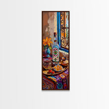 Carregar imagem no visualizador da galeria, Tuscan Kitchen Wall Art Print Framed on Canvas, Tall Narrow Mediterranean Art, Housewarming Gift, Textured Oil Painting , Modern Art Print