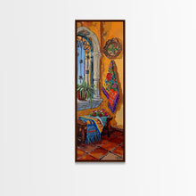 Cargar imagen en el visor de la galería, Framed and Printed Canvas Art of Mexican Hacienda, Still Life Botanical Wall Art, Tall Narrow Wall Art for Living Room, Entryway Wall Decor