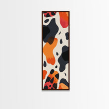 Carregar imagem no visualizador da galeria, Abstract Boho Leopard Print Pattern - Framed Canvas Print, Midcentury Modern Skinny Art, Tall Wall Art for Living Room or Bedroom Decor