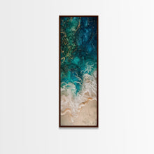 Carregar imagem no visualizador da galeria, Abstract Ocean Waves Art - Framed Canvas Print, Farmhouse Art, Boho Art, Skinny Art, Tall Art, Living Room Decor, Coastal Wall Art for Home Decor