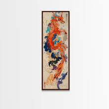 Load image into Gallery viewer, Majestic Red Dragon Soars Skinny Art Tall Art Japanese Ukiyo-e Inspired Mythical Creature Framed Canvas Print