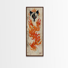Carregar imagem no visualizador da galeria, Fiery Kitsune Spirit Skinny Art Tall Art Japanese Ukiyo-e Inspired Mythical Creature Framed Canvas Print