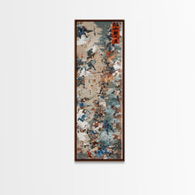 Load image into Gallery viewer, Battle Scene Featuring Warriors in Traditional Japanese Armor Ukiyo-e Art Framed Canvas Print Skinny Tall Art