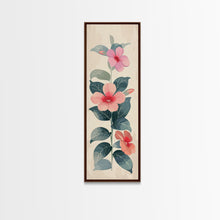 Cargar imagen en el visor de la galería, Floral Bouquet With Pink And Red Flowers - Skinny Art Tall Art Framed Canvas Print Japanese Style Art Ukiyo-e Art