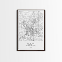 Carregar imagem no visualizador da galeria, Akron Street Map, Akron Map, Map Wall Art, Office Wall Art, City Map Print, Minimalist, Modern Art, Wall Art, Canvas Print, Canvas Wall Art