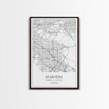 Load image into Gallery viewer, Anaheim Street Map, California Map, City Map Wall Decor, Travel Map, Minimalist, Modern Art, Wall Art, Canvas Print, Canvas Wall Art