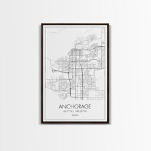 Load image into Gallery viewer, Anchorage Street Map, Alaska Map, City Map Wall Décor, Adventure Wall Art, Minimalist, Modern Art, Wall Art, Canvas Print, Canvas Wall Art