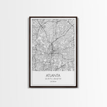 Load image into Gallery viewer, Atlanta Street Map, Georgia Map, City Map Art, Travel Print, Couple Gift, Minimalist Art Print, Wall Art, Canvas Print, Canvas Wall Art