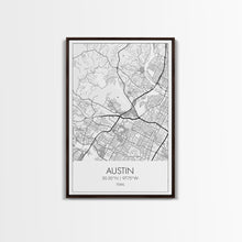 Carregar imagem no visualizador da galeria, Austin Street Map, Texas Map, City Map Art, Office Wall Art, Travel Décor, Minimalist Art, Wall Art, Canvas Print, Canvas Wall Art