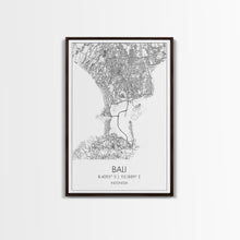 Load image into Gallery viewer, Bali Street Map, Indonesia Map, Asian City Wall Art, Travel Gift, Living Room Art, Minimalist Art, Wall Art, Canvas Print, Canvas Wall Art