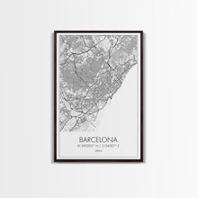 Load image into Gallery viewer, Barcelona Street Map, Spain Map, City Wall Art, Europe Travel Art, Anniversary Gift, Modern Art, Wall Art, Canvas Print, Canvas Wall Art