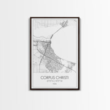 Load image into Gallery viewer, Corpus Christi Street Map, Texas Map, City Map Art, Minimalist Art, Wall Art, Canvas Print, Travel Wall Décor, Gift For Dad, Office Décor