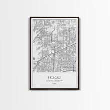 Load image into Gallery viewer, Frisco Street Map, Texas Map, City Map Art, Minimalist Art, Wall Art, Canvas Print, Black And White Art, Office Wall Art, Aviation Gift