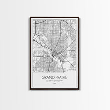 Load image into Gallery viewer, Grand Prairie Street Map, Texas Map, City Map Art, Minimalist Art, Wall Art, Canvas Print, Black And White, Travel Print, Anniversary Gift