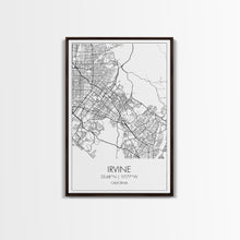 Load image into Gallery viewer, Irvine Street Map, California Map, City Map Art, Minimalist Art, Wall Art, Canvas Print, Travel Wall Print, Gift For Her, Home Office Art