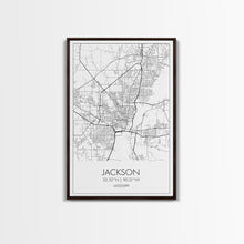 Load image into Gallery viewer, Jackson Street Map, Mississippi Map, City Map Art, Minimalist Art, Wall Art, Canvas Print, Travel Print, Farmhouse Bedroom, Wedding Gift