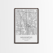 Load image into Gallery viewer, Minneapolis Street Map, Minnesota Map, City Map Art, Modern Art, Wall Art, Canvas Print, Travel Print, Master Bedroom Art, Graduation Gift