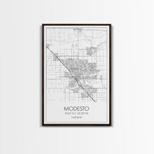 Load image into Gallery viewer, Modesto Street Map, California Map, City Map Art, Modern Art, Wall Art, Canvas Print, Home Décor Wall Art, Friendship Gift, Travel Wall Art