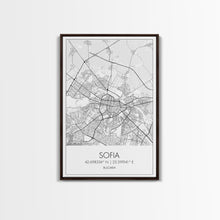 Cargar imagen en el visor de la galería, Sofia Street Map, Bulgaria Map, City Map Print, Minimalist Art, Wall Art, Canvas Print, Home Office Wall Art, Friend Gift, Travel Print