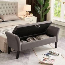 Carregar imagem no visualizador da galeria, 51.5" Bed Bench with Storage Grey Velvet