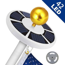 Carregar imagem no visualizador da galeria, 42 LED Flagpole Solar Lights with Adjustable Brightness & IP55 Waterproof