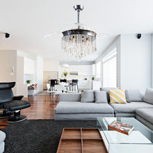 Carregar imagem no visualizador da galeria, 42" Mateo Modern Downrod Mount Crystal Ceiling Fan with Lighting and Remote Control