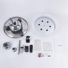 Carregar imagem no visualizador da galeria, 42" Modern Chrome Downrod Mount Crystal Ceiling Fan with Lighting and Remote Control