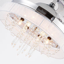 Carregar imagem no visualizador da galeria, 42" Modern Chrome Downrod Mount Crystal Ceiling Fan with Lighting and Remote Control