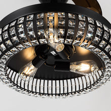Carregar imagem no visualizador da galeria, 42" Modern Downrod Mount Crystal Ceiling Fan with Lighting and Remote Control