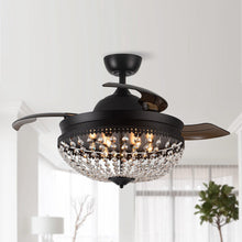 Carregar imagem no visualizador da galeria, 42" Servantes Modern Downrod Mount Crystal Ceiling Fan with Lighting and Remote Control