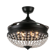 Carregar imagem no visualizador da galeria, 42" Servantes Modern Downrod Mount Crystal Ceiling Fan with Lighting and Remote Control