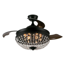 Carregar imagem no visualizador da galeria, 42" Servantes Modern Downrod Mount Crystal Ceiling Fan with Lighting and Remote Control